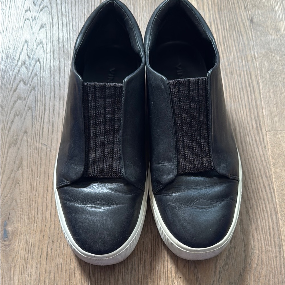 Vince Black Slip-On Sneakers